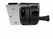 Latch - Glass to Glass with Clamp Keeper - 316 Polished Stainless Steel